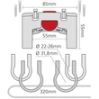 KLICKFIX OVERSIZE Kerékpár Kormánykosár / Kormánytáska Adapter