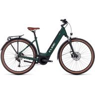 CUBE TOURING HYBRID ONE 500 EASY ENTRY DARKGREEN´N´GREEN 2023 UNISEX ELEKTROMOS TREKKING KERÉKPÁR