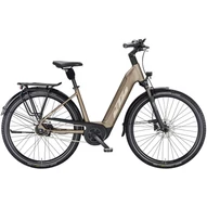 KTM MACINA CITY P610 OAK MATT (CHAMPAGE+ORANGE) EASY ENTRY 2023 UNISEX ELEKTROMOS CITY KERÉKPÁR