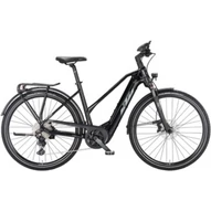 KTM MACINA SPORT 610 METALLIC BLACK (GREY+BLUE) TRAPÉZ 2023 NŐI ELEKTROMOS TREKKING KERÉKPÁR