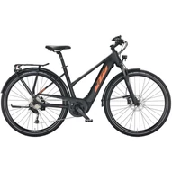 KTM MACINA SPORT 625 TRAPÉZ BLACK MATT(ORANGE+GREY) NŐI ELEKTROMOS TREKKING KERÉKPÁR 2022