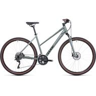 CUBE NATURE PRO TRAPÉZ SILVERGREEN N BLACK 2022 NŐI CROSS KERÉKPÁR