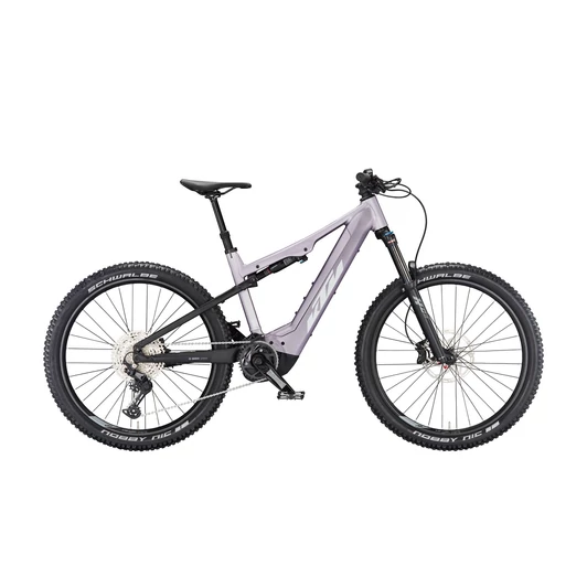 KTM MACINA LYCAN 772 GLORIOUS LAVENDER MATT (BLACK+WHITE+CORAL) 2023 NŐI ELEKTROMOS ÖSSZTELESZKÓPOS MTB KERÉKPÁR - S