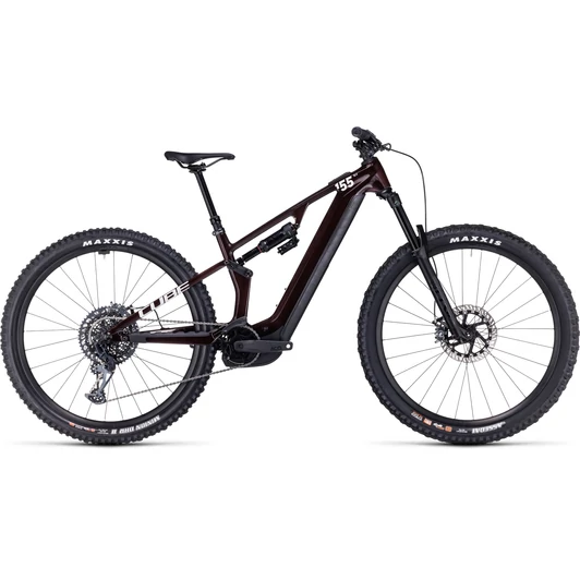 CUBE STEREO HYBRID ONE55 C:68X SLX 750 LIQUIDRED´N´CARBON 2024 FÉRFI ELEKTROMOS ÖSSZTELESZKÓPOS MTB KERÉKPÁR