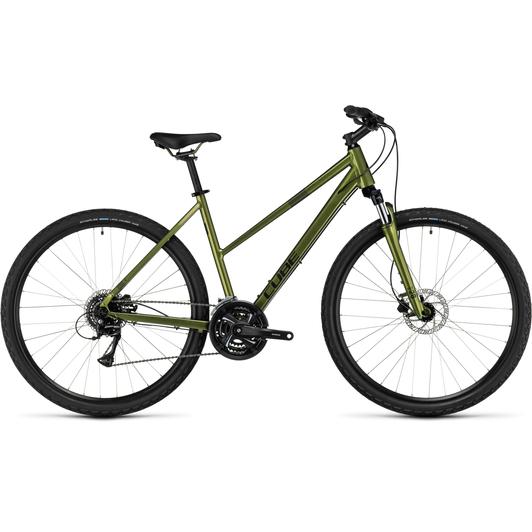 CUBE NATURE TRAPÉZ SHINYMOSS N BLACK 2023 NŐI CROSS KERÉKPÁR