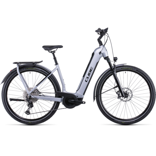 CUBE KATHMANDU HYBRID SL 750 EASY ENTRY POLARSILVER´N´BLACK Uniszex Elektromos Trekking Kerékpár 2022