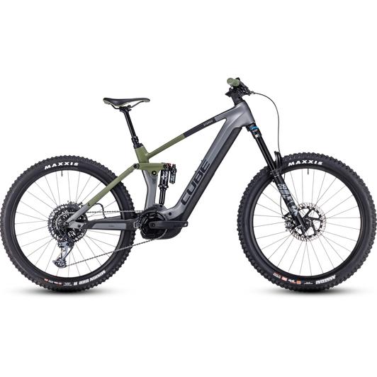 Cube Stereo Hybrid 160 HPC TM 750 27.5 flashgrey´n´olive Férfi Elektromos Összteleszkópos Enduro MTB Kerékpár 2023 - TESZT KERÉKPÁR