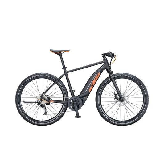 KTM MACINA SPRINT BLACK MATT (ORANGE+GREY) FÉRFI ELEKTROMOS CROSS TREKKING KERÉKPÁR 2021