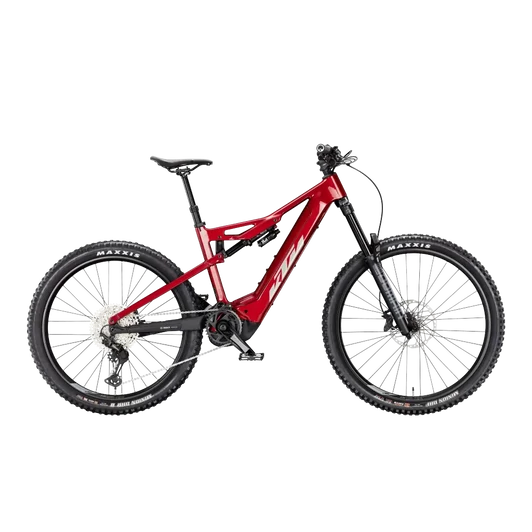 KTM MACINA PROWLER ELITE  XL/53 Összteleszkópos elektromos  MTB kerékpár CHROME RED+MATT BLACK színben