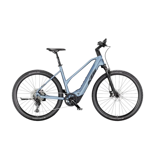 KTM MACINA CROSS CX 810  D 46 Női elektromos crosstrekking kerékpár STEEL BLUE MATT színben