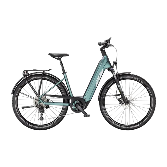 KTM MACINA GRAN 820  US 43 Unisex elektromos trekking- túra kerékpár GREEN PURPLE FLIP MATT színben