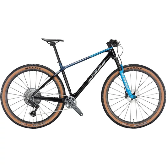 KTM MYROON PRIME CARBON (TRANSPARENT BLUE + CHROME + BLUE) 2023 FÉRFI MTB KERÉKPÁR