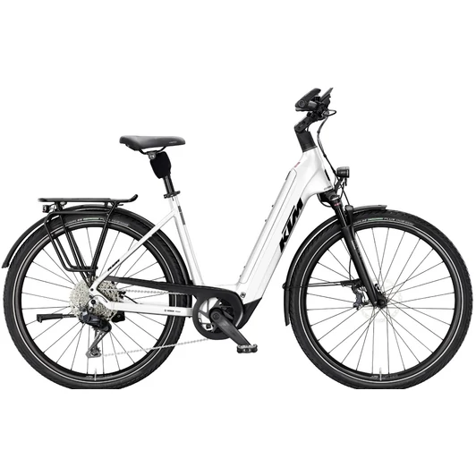 KTM MACINA STYLE 820 EASY ENTRY WHITE (BLACK+RED) 2025 UNISEX ELEKTROMOS TREKKING KERÉKPÁR