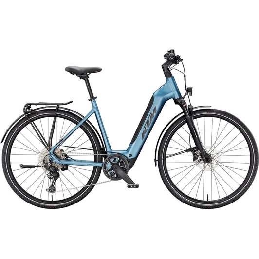 KTM MACINA SPORT SX 20 EASY ENTRY STEEL BLUE MATT (BLACK) 2025 UNISEX ELEKTROMOS TREKKING KERÉKPÁR