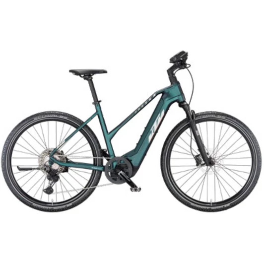 KTM MACINA CROSS 710 TRAPÉZ GREENPURPLE FLIP MATT (SILVER+ORANGE) NŐI ELEKTROMOS CROSS KERÉKPÁR 2023