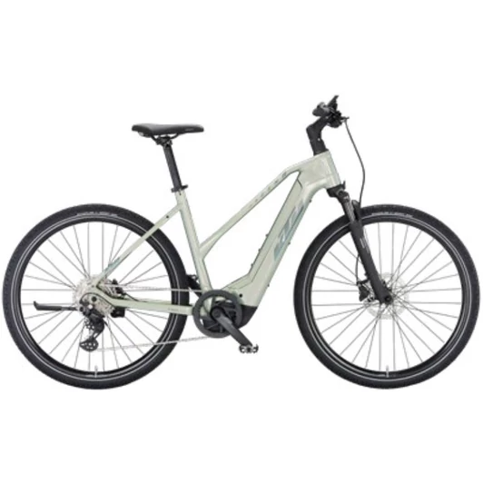 KTM MACINA CROSS 720 720 TRAPÉZ DEW SILVER (GREY+BLUE) NŐI ELEKTROMOS CROSS TREKKING KERÉKPÁR 2023