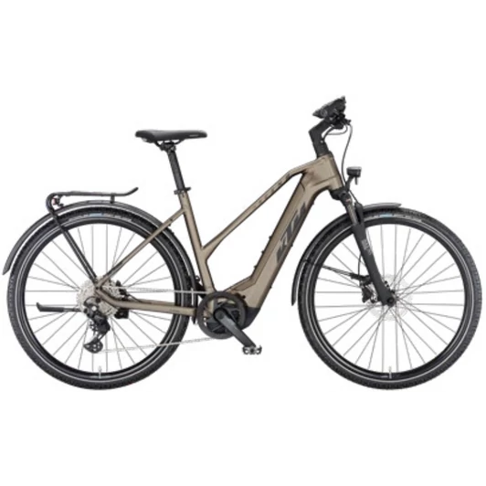 KTM MACINA CROSS LFC OAK MATT (BLACK+GREY) TRAPÉZ 2023 NŐI ELEKTROMOS CROSS KERÉKPÁR