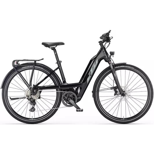 KTM Macina Sport 610 EASY ENTRY metallic black (grey+blue) Unisex Elektromos Trekking Kerékpár 2023