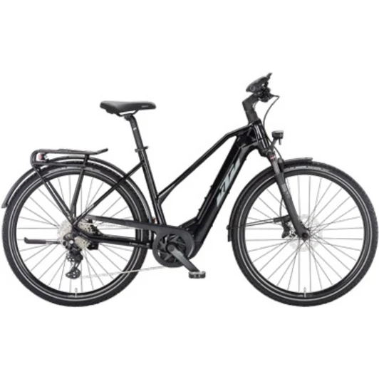 KTM MACINA SPORT 610 METALLIC BLACK (GREY+BLUE) TRAPÉZ 2023 NŐI ELEKTROMOS TREKKING KERÉKPÁR