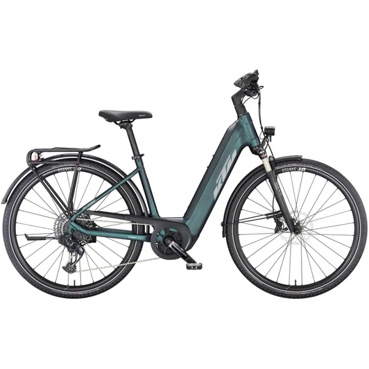 KTM MACINA SPORT 710 GREEN PURPLE FLIP MATT(SILVER+BLUE) EASY ENTRY 2023 UNISEX ELEKTROMOS TREKKING KERÉKPÁR