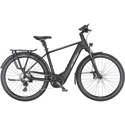 KTM MACINA STYLE 730 BLACK MATT(GREY+ORANGE) 2023 FÉRFI ELEKTROMOS TREKKING KERÉKPÁR