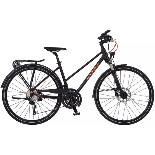 KTM LIFE 1964 TRAPÉZ BLACK MATT (CHROME ORANGE) 2022 NŐI TREKKING KERÉKPÁR