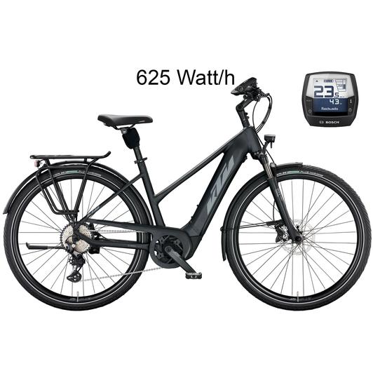 KTM MACINA TOUR CX 610 TRAPÉZ black matt (grey+yellow) Női Elektromos Trekking Kerékpár 2022