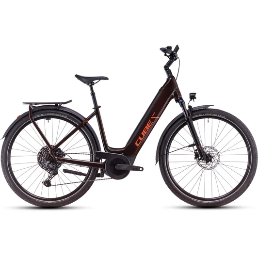 CUBE TOURING HYBRID PRO 625 CINNAMON´N´ORANGE - 2025 - TREKKING ELEKTROMOS KERÉKPÁR - EASY ENTRY 46 CM