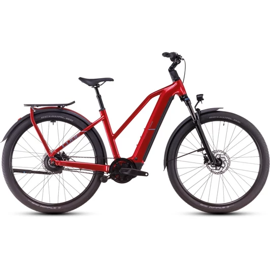 CUBE KATHMANDU HYBRID COMFORT PRO 800 ELECTRICRED´N´RED - 2025 - TREKKING ELEKTROMOS KERÉKPÁR - TRAPEZE 50 CM