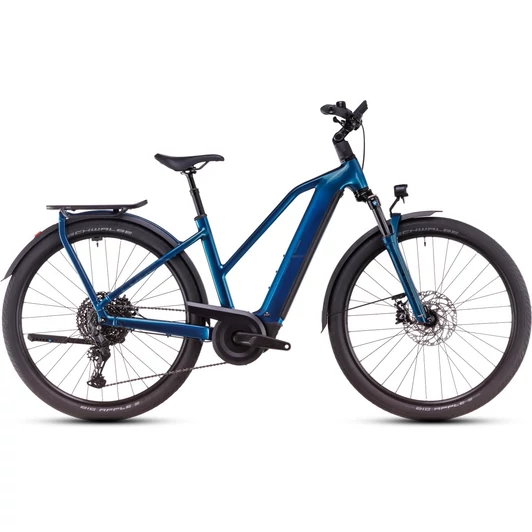 CUBE KATHMANDU HYBRID EX 800 ELECTRICBLUE´N´CHROME - 2025 - TREKKING ELEKTROMOS KERÉKPÁR - TRAPEZE 54 CM