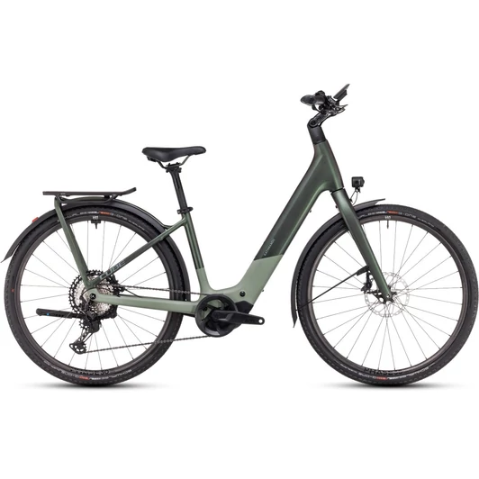CUBE KATHMANDU HYBRID C:62 SLT 400X STELLAR´N´ORIGANOGREEN - 2025 - TREKKING ELEKTROMOS KERÉKPÁR - EASY ENTRY 46 CM